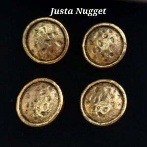 MAGNETIC NUMBER PINS "Justa Nugget" Brushed GOLD set of 4 NEW in box